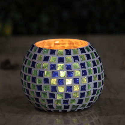 Mosaic candle holder-candle holder- glass candle holder- diwali gifts