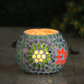 Mosaic candle holder-candle holder- glass candle holder- diwali gifts