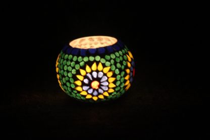 Mosaic candle holder-candle holder- glass candle holder- diwali gifts