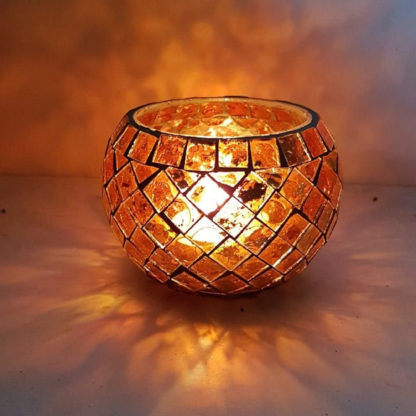 Mosaic candle holder-candle holder- glass candle holder- diwali gifts