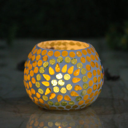 Mosaic candle holder-candle holder- glass candle holder- diwali gifts